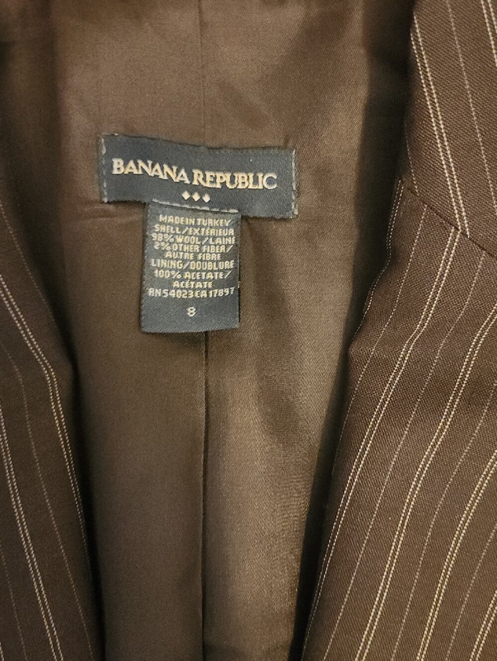 Banana Republic Brown Pinstripe Blazer - Picture 2 of 8